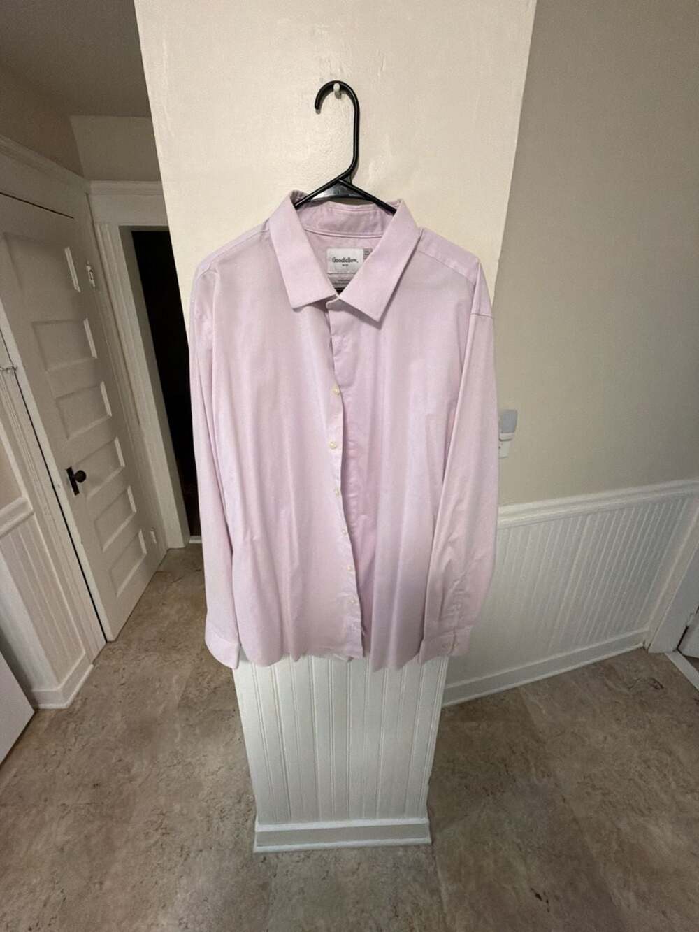 Goodfellow & Co Dress Shirt Size XXL 18-18.5 Pink Slim Fit